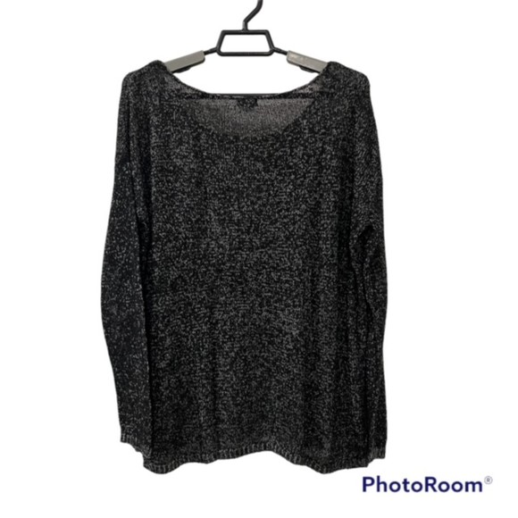 GARAGE Womens Black & White Knit Round Neck Pullover Sweater Size XS-S - Picture 2 of 10